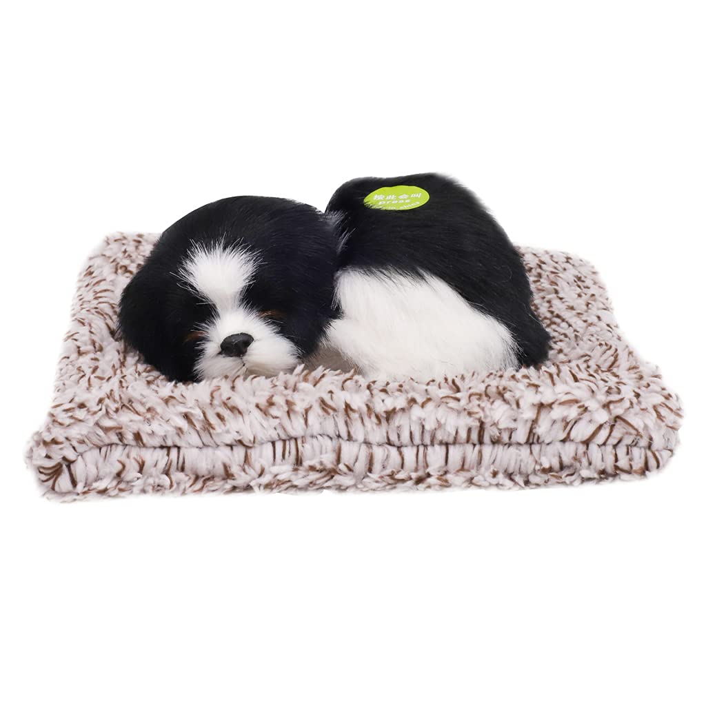 PATPAT Cute Simulation Sleeping Puppy Dog, Car Soft Toys, Doll Toy with Sound with Bamboo Charcoal Particles, Purify The Air, Kid Toy, Bamboo Charcoal for Vehicle (Black) PATPAT Cute Simulation Sleeping Puppy Dog, Car Soft Toys, Doll Toy with Sound with Bamboo Charcoal Particles, Purify The Air, Kid Toy, Bamboo Charcoal for Vehicle (Black)